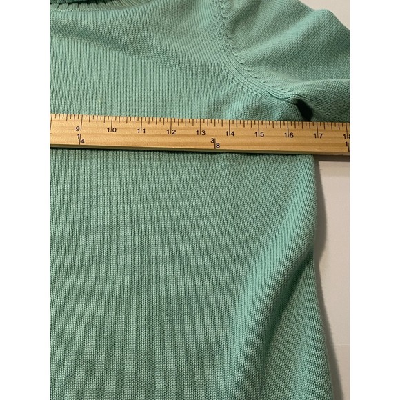 Cottagecore cowl Neck 3/4 Sleeve Sweater Light Aqua Knit Women's Size med - Picture 4 of 10